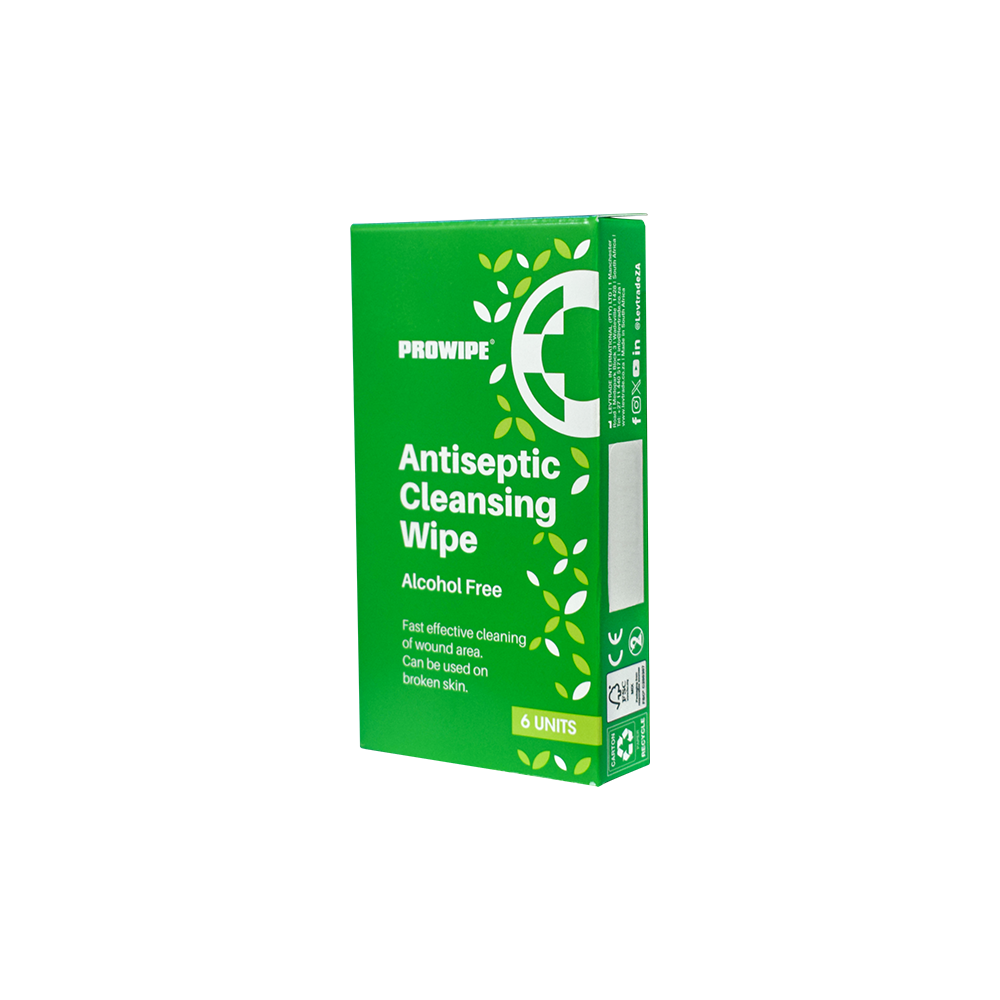 levtrade_cleansing_wipe_sachet_unit_box_angled - Burnshield antiseptic cleansing wipes box of 6